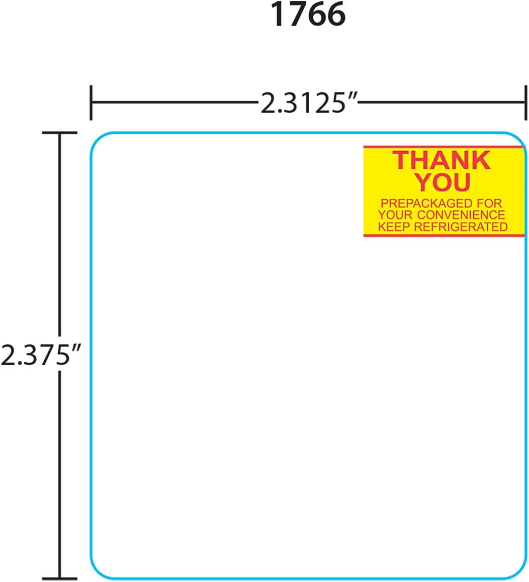 Mettler Toledo 8442 et 2.4 2.3125" x 2.375" Red Yellow "Thank You" Scale Labels, 20 Rolls/Case